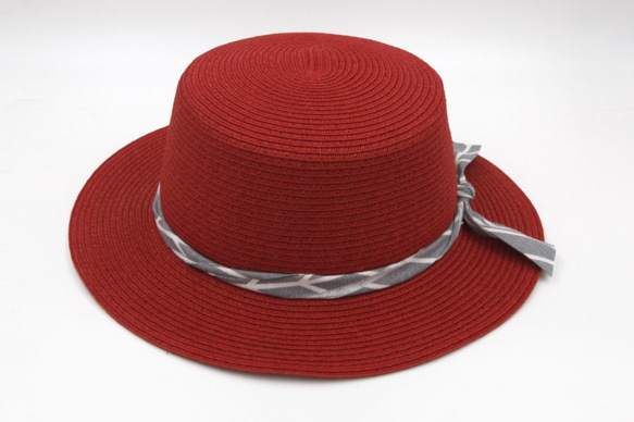 【紙布家】小禮帽（紅色）紙線編織 第4張的照片