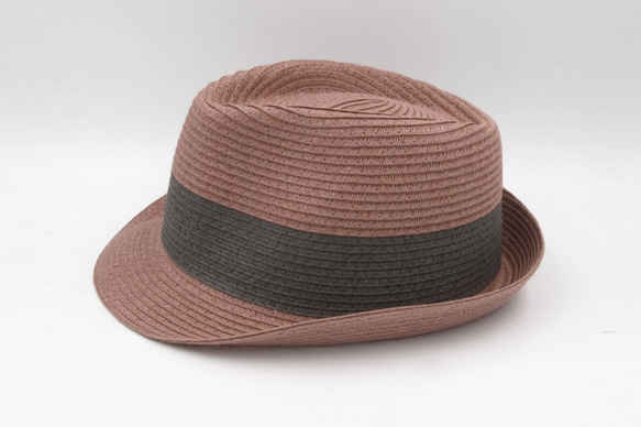【ペーパーホーム】二色紳士帽子（グレーパープル）紙糸織り 6枚目の画像