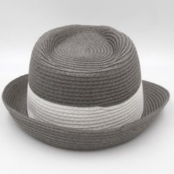 【紙布家】雙色紳士帽（灰色）紙線編織 第5張的照片