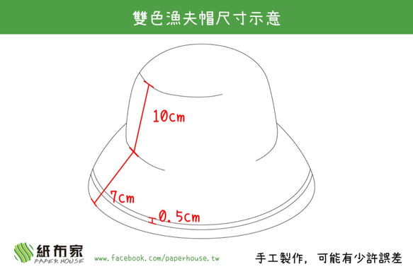 【紙布家】雙色漁夫帽（軍綠色）紙線編織 第3張的照片