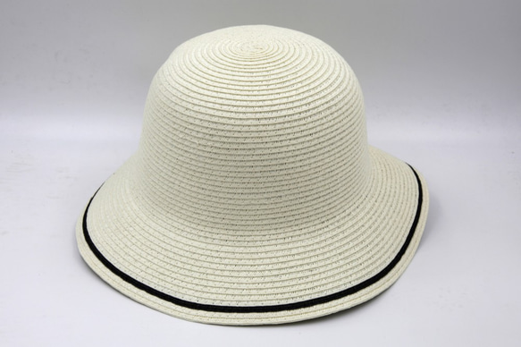 【紙布家】雙色漁夫帽（白色）紙線編織 第1張的照片
