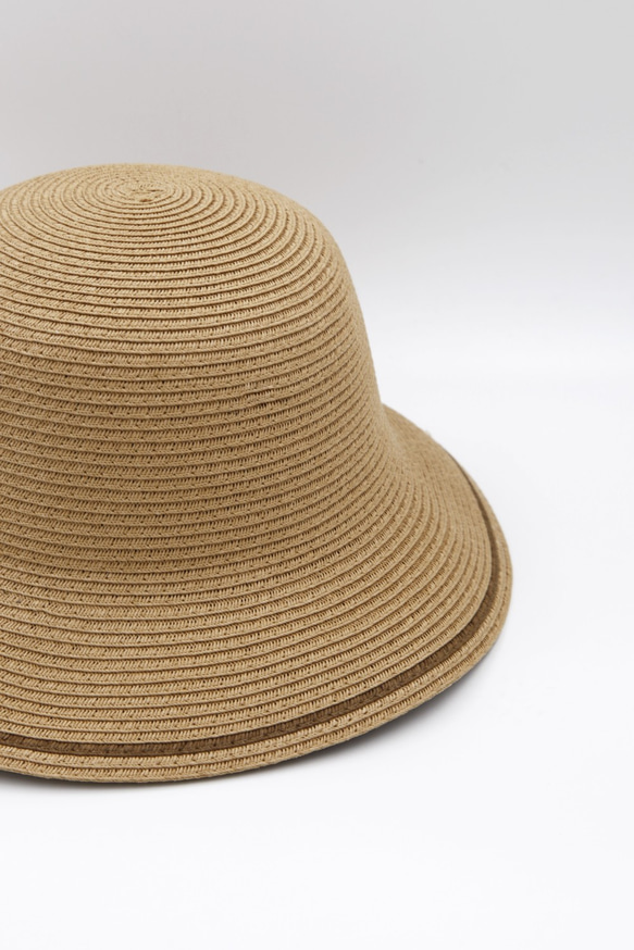 【ペーパーホーム】二色漁師帽子（茶）紙糸織り 2枚目の画像