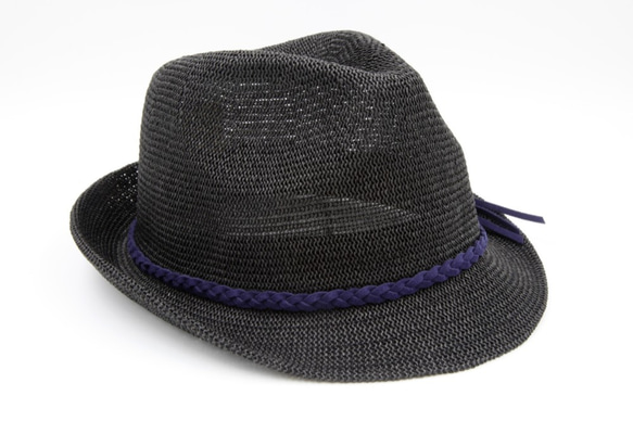 【紙布家】日式紳士帽網紋 黑色 第3張的照片