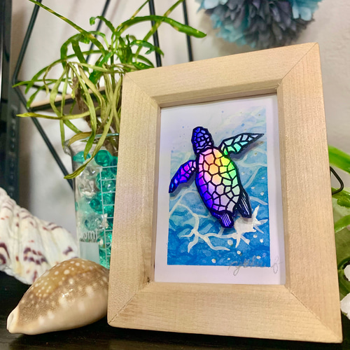 七色のウミガメの赤ちゃん✴︎沖縄の海Series その他アート ®️Create