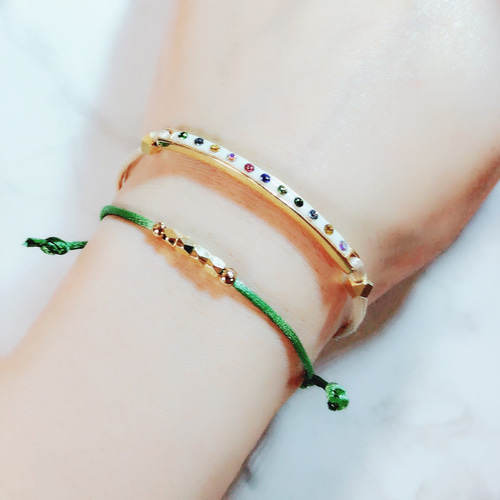 選べる☆フランス製サテンコードのブレスレット＊ ブレスレット AO