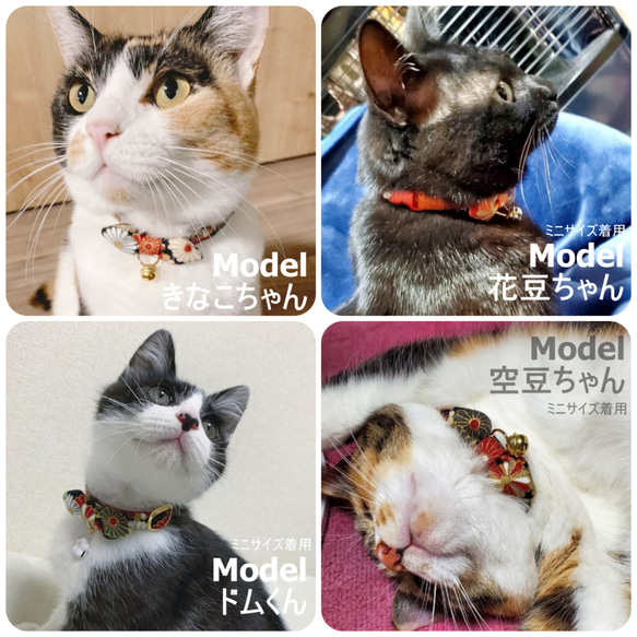 菊文様の猫ちゃん首輪 6枚目の画像