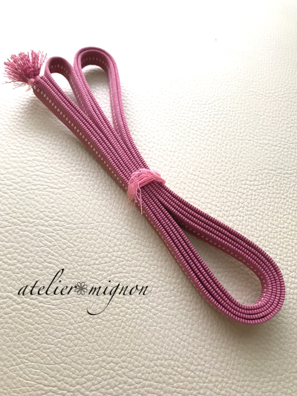 真田紐の帯締め✿四分紐/全6色 和装小物（帯・半襟） あとりえ みによん 通販 7109140｜Creema(クリーマ) 五色セット 帯締め・ワラーチに国産真田紐 四分 袋紐 袋織 四分紐 1.5メートル×5本セット