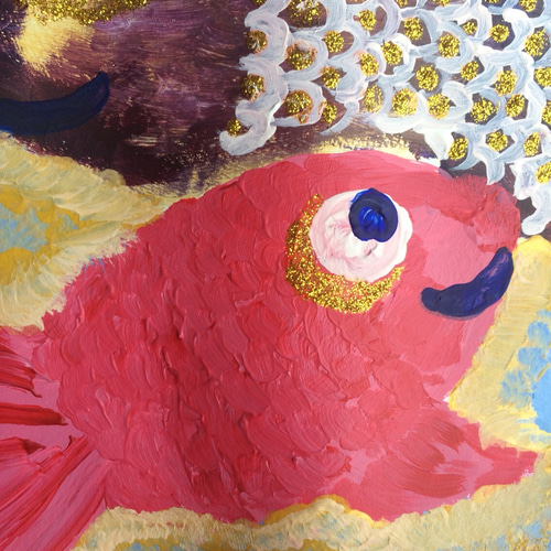 開運 金運 金 金魚 絵画 金運 ご利益 金魚の絵 絵画 SHIRO 通販 5012493｜Creema(クリーマ)