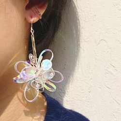 <極光系列珍珠款>單邊造型手工設計樹脂耳環earring/accessories(聖誕限時特價9折!至12/25!) 第8張的照片
