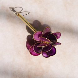 <Violet>單邊造型手工設計樹脂耳環/垂吊款/earring/accessories 第4張的照片