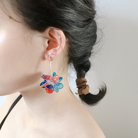 <優游>單邊造型手工設計樹脂耳環/垂吊款/earring/accessories 第10張的照片