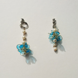 <落花>造型手工設計樹脂耳環/垂墜款/earring/accessories 第2張的照片