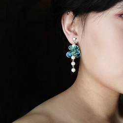 <落花>造型手工設計樹脂耳環/垂墜款/earring/accessories 第7張的照片