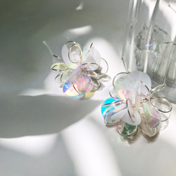 <繡球花.極光款>造型手工設計樹脂耳環/earring/accessories 第1張的照片