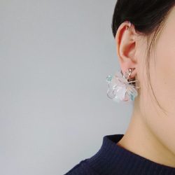 <繡球花.極光款>造型手工設計樹脂耳環/earring/accessories 第7張的照片