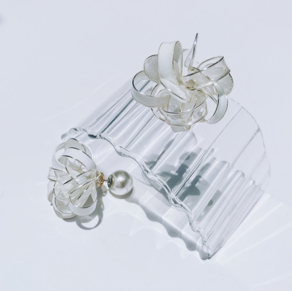 <雪>造型手工設計樹脂耳環/耳釘款/earring/accessories 第2張的照片