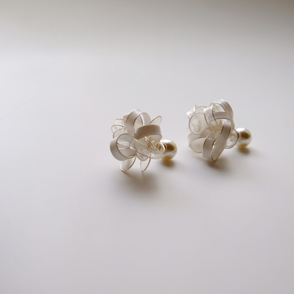 <雪>造型手工設計樹脂耳環/耳釘款/earring/accessories 第6張的照片