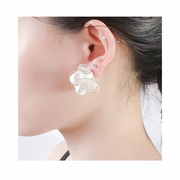 <雪>造型手工設計樹脂耳環/耳釘款/earring/accessories 第8張的照片