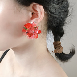 <繡球花.霓虹款>造型手工設計樹脂耳環/earring/accessories 第8張的照片