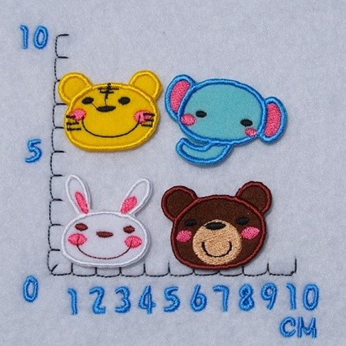 入園準備フェルトワッペン】動物デザイン／2枚セット／アイロン接着