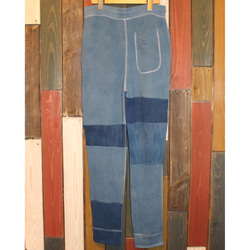 JAVARA "PATCHWORK INDIGO DYE SWEAT PANTS"02 2枚目の画像