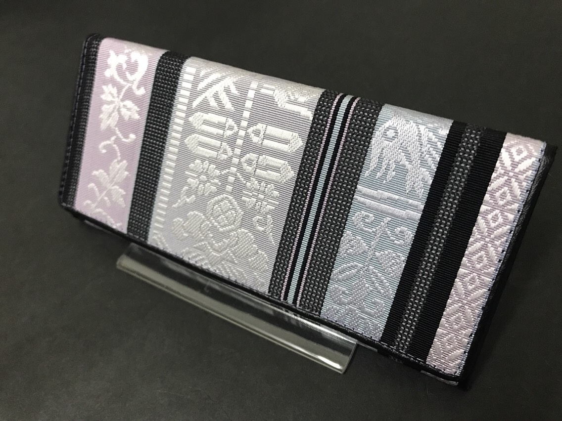 本場筑前博多織札入れ10 八寸なごや帯生地 おしゃれ 貴重