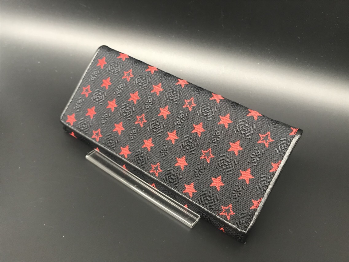 本場筑前博多織オリジナル札入れ3 星柄　おしゃれ 赤 貴重 二つ折り 財布 高級生地 4,633円