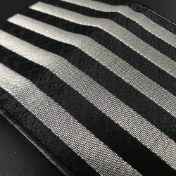 正版Chikuzen博多編織的條紋星形圖案原始名片夾銀線使用銀色限定產品禮物 第5張的照片