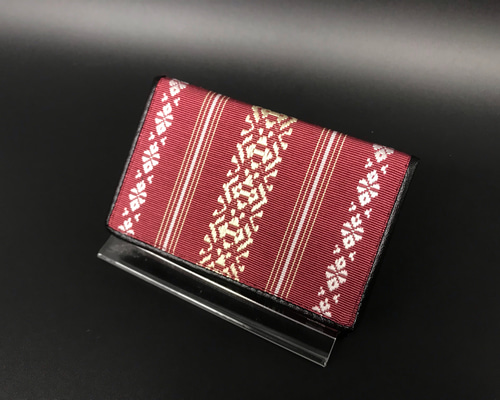 4.5万円の品 伝統技術品 民芸調 博多織 赤色模様入り帯 絹100% 1_1fff1d13afb4ea41706d96f5e1ba