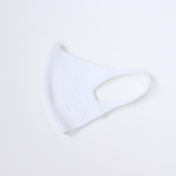 『予約販売』≪夏マスク≫ 繰り返し洗って使える無縫製の吸水速乾・立体フィット＆形状記憶ニットマスク　ホワイト 5枚目の画像