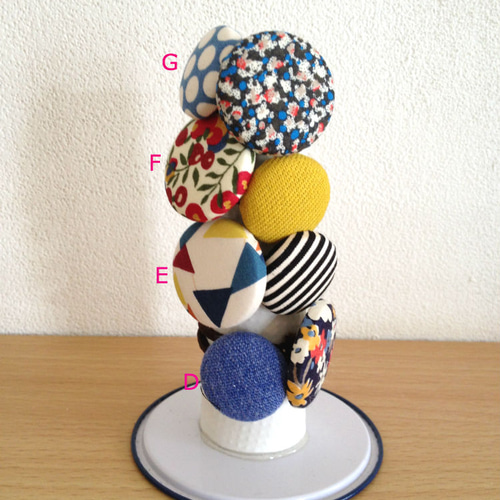 K様オーダー品＞リバティくるみボタンゴム大小（C,D,F） ヘアゴム