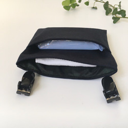 【小さめ】フタなし 移動ポケット 制服にも（ 濃紺&撥水ブラックウォッチ）　入園入学 7枚目の画像