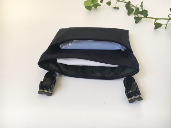 【小さめ】フタなし 移動ポケット 制服にも（ 濃紺&撥水ブラックウォッチ）　入園入学 7枚目の画像