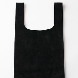 スエードレザーエコバッグ｜ブラック 3枚目の画像