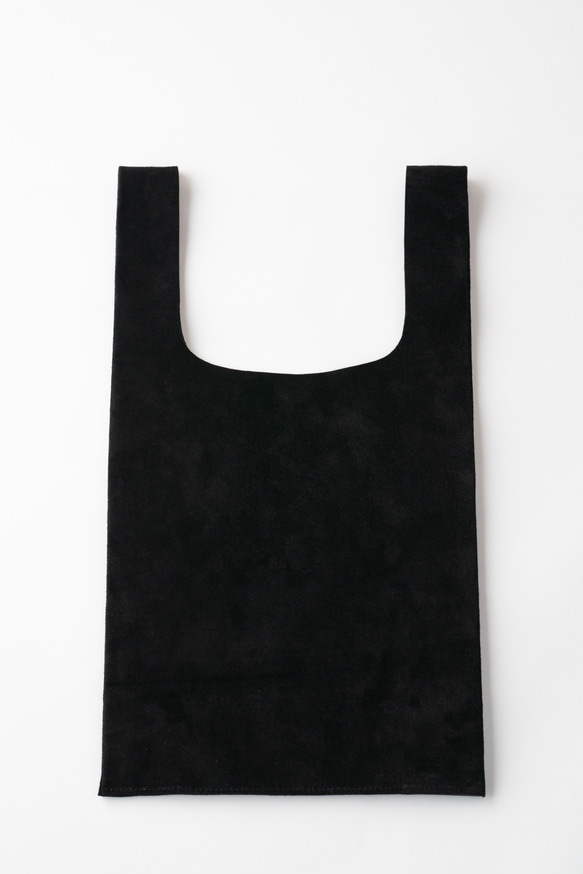 スエードレザーエコバッグ｜ブラック 3枚目の画像