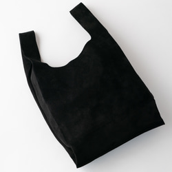 スエードレザーエコバッグ｜ブラック 5枚目の画像