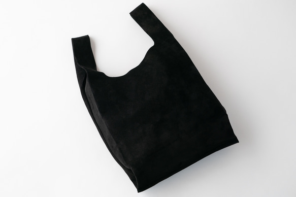 スエードレザーエコバッグ｜ブラック 5枚目の画像
