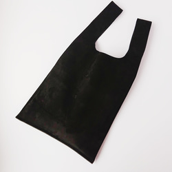 スエードレザーエコバッグ｜ブラック 6枚目の画像