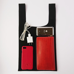 スエードレザーエコバッグ｜ブラック 7枚目の画像