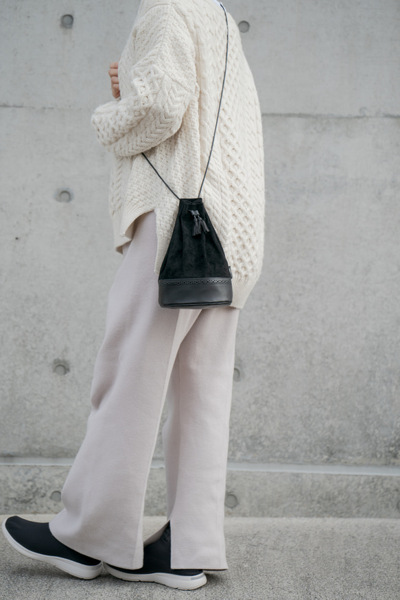 2wayのレザー巾着【Switch】｜2toneカラー 2枚目の画像