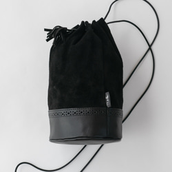 2wayのレザー巾着【Switch】｜2toneカラー 3枚目の画像