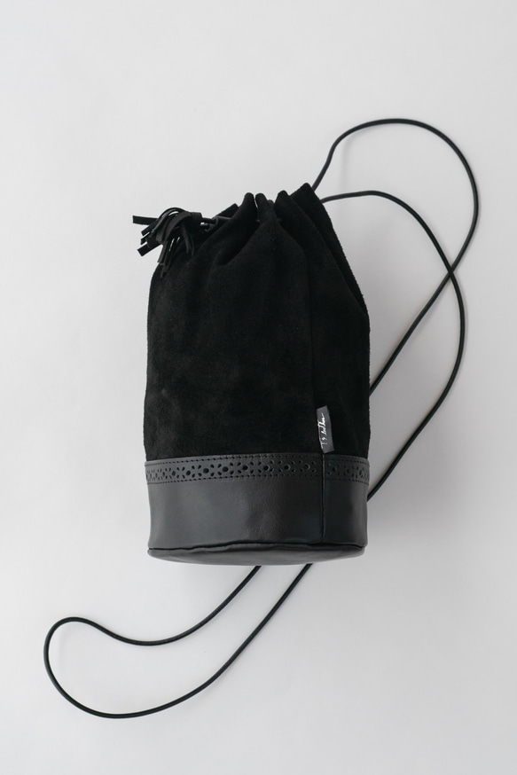 2wayのレザー巾着【Switch】｜2toneカラー 3枚目の画像