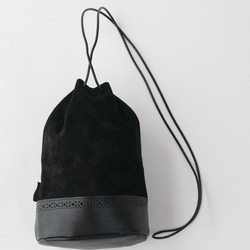 2wayのレザー巾着【Switch】｜2toneカラー 4枚目の画像