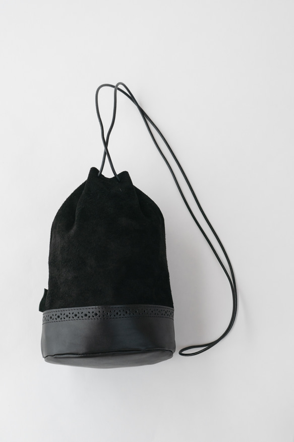 2wayのレザー巾着【Switch】｜2toneカラー 4枚目の画像