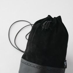 2wayのレザー巾着【Switch】｜2toneカラー 5枚目の画像