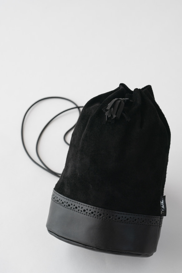 2wayのレザー巾着【Switch】｜2toneカラー 5枚目の画像