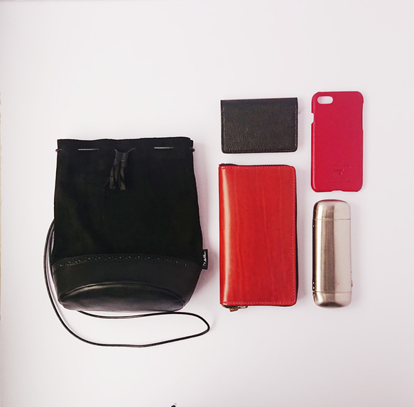 2wayのレザー巾着【Switch】｜2toneカラー 9枚目の画像