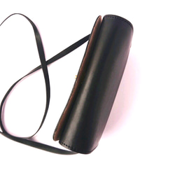 クラシカルなレザーショルダーバック　ブラック【受注生産】 6枚目の画像