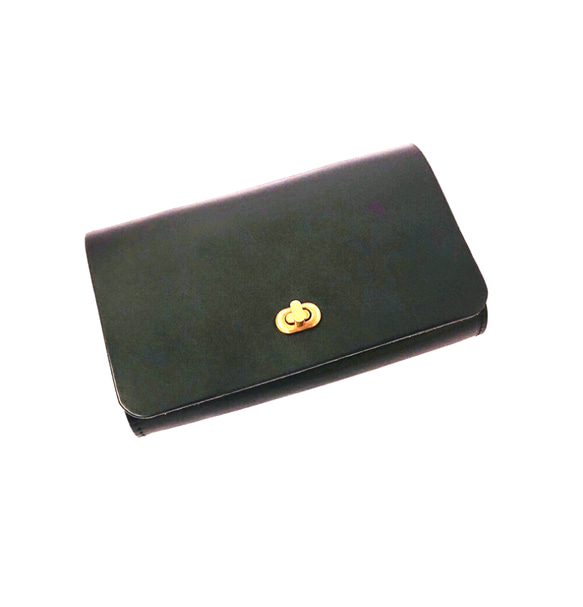 クラシカルなレザーショルダーバック　ブラック【受注生産】 7枚目の画像