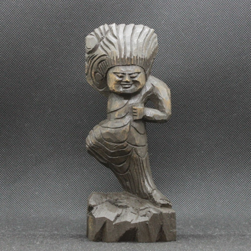 蔵王権現（16cm クス材 着色 zg0826）仏像 円空仏 摸刻 木彫 彫刻 円空